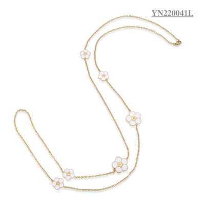 65CM Edelstahl-geschichtete Halskette, die Blumen-Anhänger-Halskette stapelt