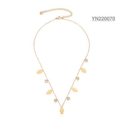 Strass Quaste Edelstahl Mode Halsketten 18 Karat Gold Drehmoment Halskette