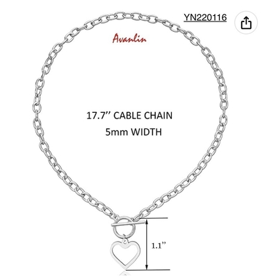 Romantische silberne Edelstahl-Mode-Halsketten-Weinlese-Liebes-Herz-Anhänger-Halskette