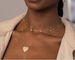 Verlobungs-3D-Liebes-Herz-Anhänger-Halskette Vergoldete Edelstahlkette