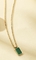 Vintage 18 Karat Edelstahl Mode Halsketten Quadratische Grüne Stein Anhänger Halskette
