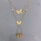 Hochzeit 14 Karat Gold Edelstahl-Halskette mit Schmetterlings-Anhänger