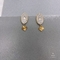 CE 14 Karat Gold Halskette und Ohrring Set SS Steel Four Leaf Clover Schmuck