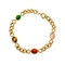 Edelstahl-Schmuck-Set bunte ovale Stein-Armband-Halskette für Frauen