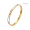 Luxury Store White Shell Armband 12G 18 Karat Gold Edelstahl Armreif