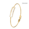 K Gold Edelstahl Armreif Pandora Baguette Diamond Rope Style Armband
