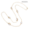 CE Damen-Edelstahl-Halskette mit langen Anhängern und Perleneinlage