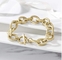 American Fashion 14 Karat Gold Charm Armband INS Style Simple Gold Buckle Bangle