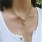 High-End-Halskette mit Paritätsschloss-Anhänger aus Edelstahl im Kettenstil