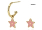 Süße rosa kindliche Stern-Creolen Ohrringe aus 18 Karat Gold-Edelstahl