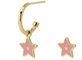 Süße rosa kindliche Stern-Creolen Ohrringe aus 18 Karat Gold-Edelstahl
