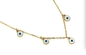 18 Karat Gold Muschel Anhänger Schmuck 45 cm blaue Teufelsauge Quaste Anhänger Halskette