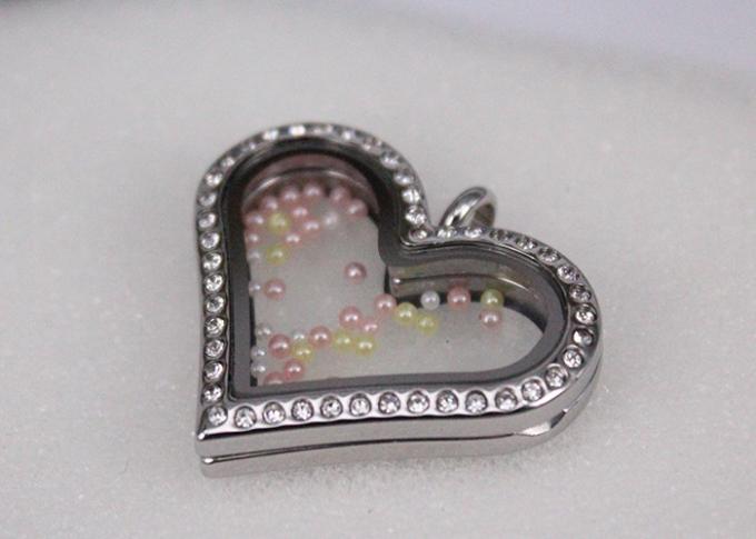 Kristalldiamant-Liebes-Herz formte Medaillon-Halskette kundengebundene Größen-Mode-Art
