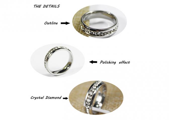 Verpflichtung 5mm Zircon-Kristallschmuck-Edelstahl-Ring für Mädchen