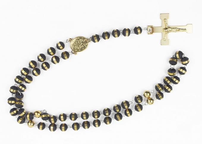 Jesus Christus-Kreuz-Edelstahl-Mode-Schmuck-Kruzifix-hängendes Silikon bördelt Halskette