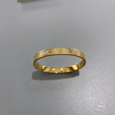 Edelstahl-Armband-Kaleidoskop-volles Bohrgerät-breites Versions-Armband des Gold18k