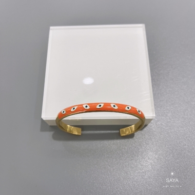 Das 18K-Goldedelstahl-Armband-teures farbiges Email-Augen-Öffnungs-Armband der Frauen