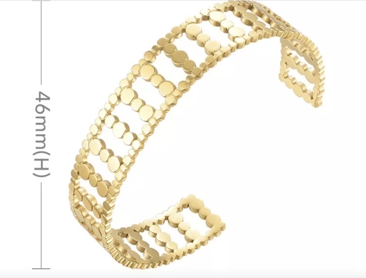 Goldedelstahl-Armband des Überfluss-Marken-breites hohles Goldperlen-Armband-24k