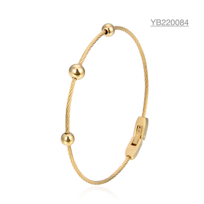 Soem-einfaches kleines Korn-Armband K Gold-Edelstahl-Seil-Ketten-Armband