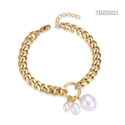 Saya Gold Strass Armband Prominente Marke Perle Anhänger Armband