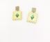 Modischer grüner Gem Pendant Earrings Long Pendant verziert Edelstahl-Ohrringe des Gold18k