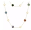 Der fünf Farbschatz falten Goldedelstahl-Halskette der Abnutzungs-lange Halsketten-18K