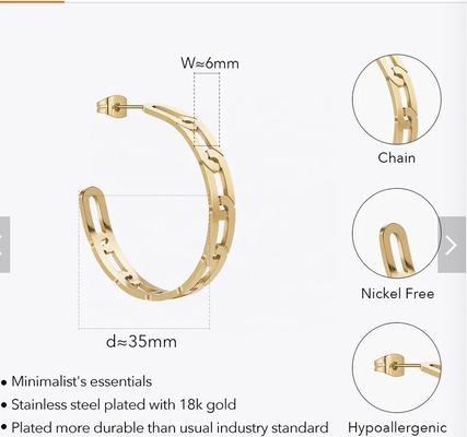Gold 14K überzog starke Band-Ohrringe verpacken Chunky Hoops Set Hypoallergenic Small-Band-Schmuck