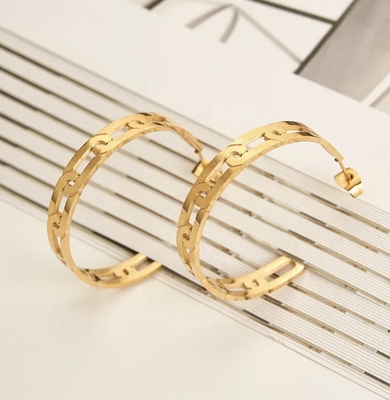 Gold 14K überzog starke Band-Ohrringe verpacken Chunky Hoops Set Hypoallergenic Small-Band-Schmuck