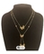 Gold 18K überzog Edelstahl-Schmuck-Doppelkette-Rosa Zircon-Schmetterlings-hängende Zusatz-Halsketten