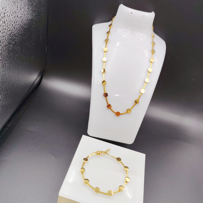 Neue Ankunft Trendy High Polish Neueste Gold Farbe Ehrring, Halskette, Armband Sets für Dame