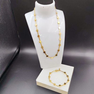 Neue Ankunft Trendy High Polish Neueste Gold Farbe Ehrring, Halskette, Armband Sets für Dame