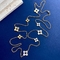 90cm vier Blatt-Klee-Halsketten-Frauen-Mädchen-Edelstahl-lange Halskette