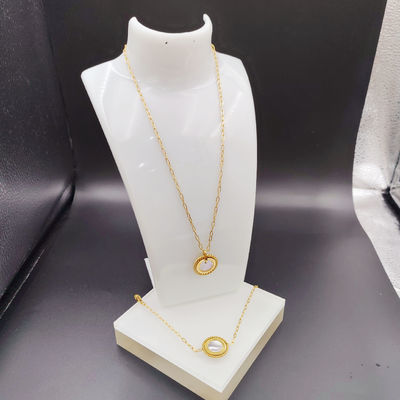 Neue Ankunft Trendy High Polish Neueste Gold Farbe Ehrring, Halskette, Armband Set mit Schale für Dame