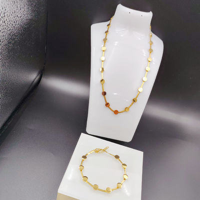 Neue Ankunft Trendy High Polish Neueste Gold Farbe Ehrring, Halskette, Armband Sets für Dame