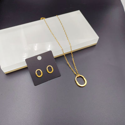 Neue Ankunft Trendy Lines Neueste Gold Farbe Ehrring, Halskette, Armband Sets für Dame