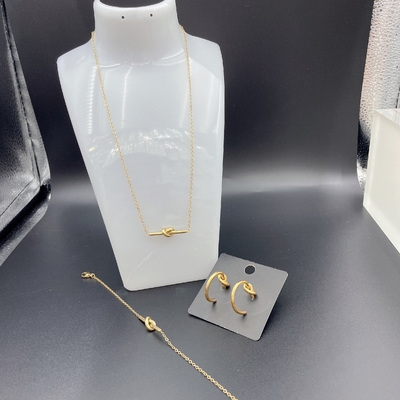 Hochpolnische neueste Goldfarbe Ehrring, Halskette, Armband für Damen