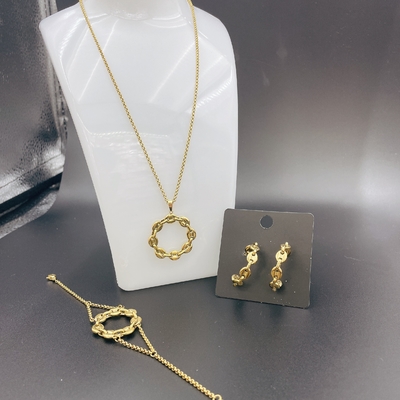 Hochpolnische neueste Goldfarbe Ehrring, Halskette, Armband für Damen